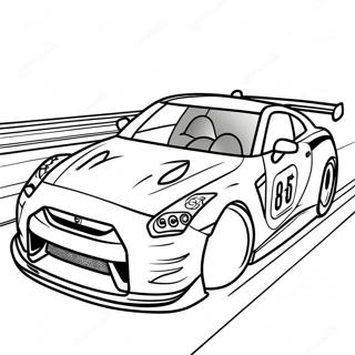 Gtr R35 Racing On The Track Coloring Page 41490-34436