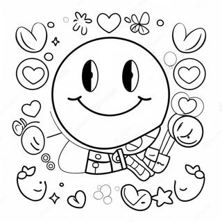 Smiley Preppy Coloring Page 4150-3348