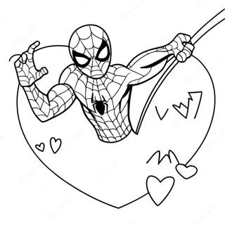 Spiderman Valentines Coloring Pages