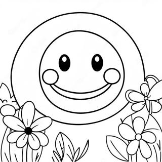 Happy Smiley Face Coloring Page 4151-3350