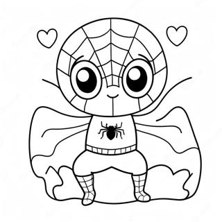 Spiderman Valentines Coloring Pages