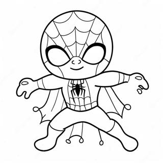 Cute Spiderman With Hearts Coloring Page 41520-34454