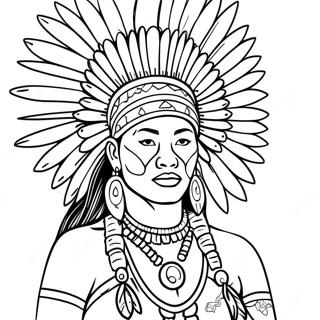 Traditional Pow Wow Dancer Coloring Page 41550-34484