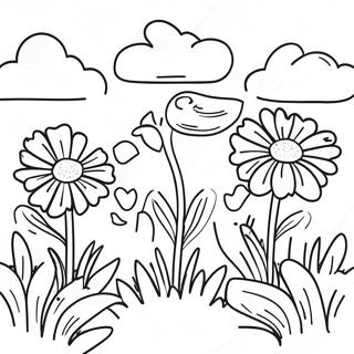 Bright Marigold Garden Coloring Page 41560-34487