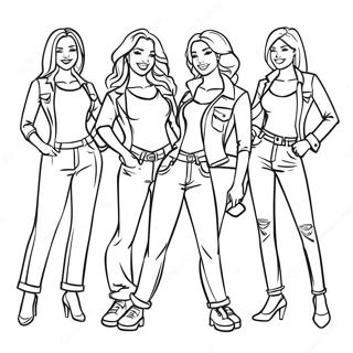 Newjeans Members In Fun Poses Coloring Page 41570-34505