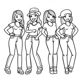 Newjeans Members In Fun Poses Coloring Page 41570-34506