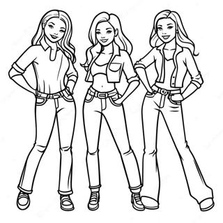 Newjeans Members In Fun Poses Coloring Page 41570-34507