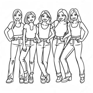 Newjeans Members In Fun Poses Coloring Page 41570-34508