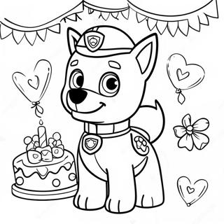 Paw Patrol Birthday Celebration Coloring Page 41609-34518