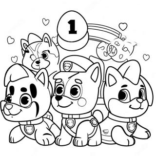 Paw Patrol Birthday Celebration Coloring Page 41609-34519