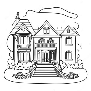 Luxury Dream House Mansion Coloring Page 41640-34553