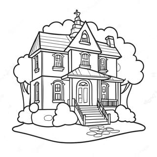 Luxury Dream House Mansion Coloring Page 41640-34554