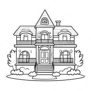 Luxury Dream House Mansion Coloring Page 41640-34555