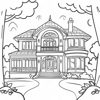 Luxury Dream House Mansion Coloring Page 41640-34556