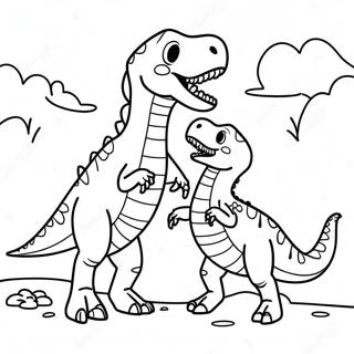 Spinosaurus Vs T Rex Epic Battle Coloring Page 41649-34557