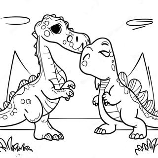 Spinosaurus Vs T Rex Epic Battle Coloring Page 41649-34558