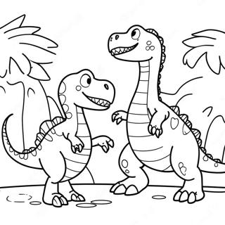 Spinosaurus Vs T Rex Epic Battle Coloring Page 41649-34559