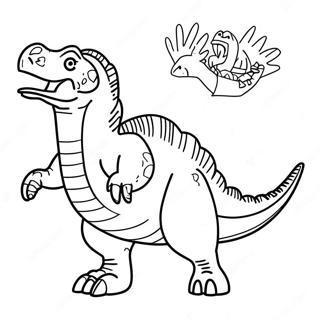 Fierce Spinosaurus Roaring Coloring Page 41650-34563