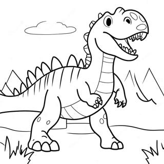 Fierce Spinosaurus Roaring Coloring Page 41650-34564