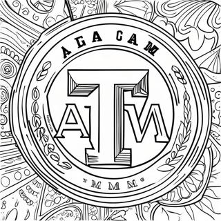 Texas A M Logo Coloring Page 41689-34596