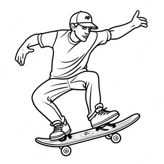 Tony Hawk Performing A Skateboard Trick Coloring Page 41700-34598