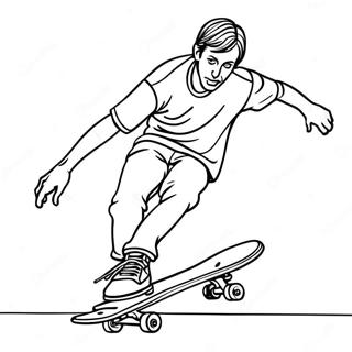 Tony Hawk Performing A Skateboard Trick Coloring Page 41700-34599