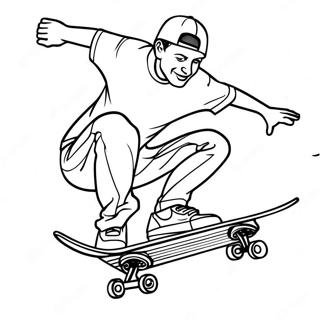 Tony Hawk Performing A Skateboard Trick Coloring Page 41700-34600