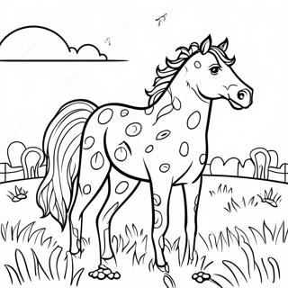 Spotted Appaloosa Horse In A Meadow Coloring Page 41710-34607