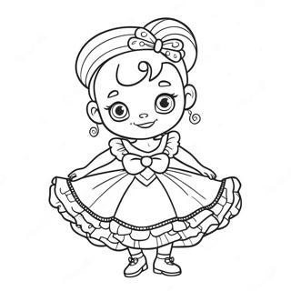 Fancy Nancy In A Sparkly Dress Coloring Page 4171-3365