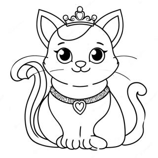 Princess Cat Coloring Pages