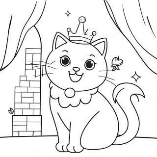 Magical Princess Cat In A Castle Coloring Page 41750-34633