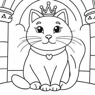 Magical Princess Cat In A Castle Coloring Page 41750-34634