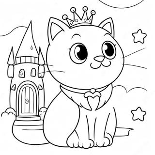 Magical Princess Cat In A Castle Coloring Page 41750-34635