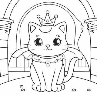 Magical Princess Cat In A Castle Coloring Page 41750-34636