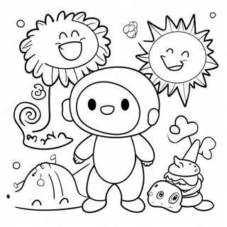 Colorful Word World Characters Coloring Page 41760-34647