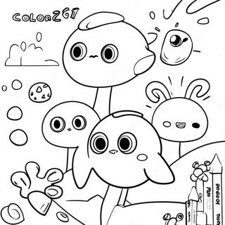 Colorful Word World Characters Coloring Page 41760-34648