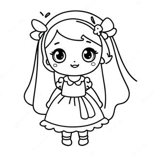 Cute Gacha Life Girl In A Dress Coloring Page 41770-34659