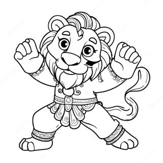 Alex The Lion Dancing Coloring Page 41790-34677