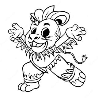 Alex The Lion Dancing Coloring Page 41790-34678