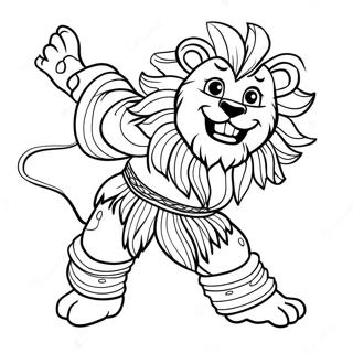 Alex The Lion Dancing Coloring Page 41790-34679