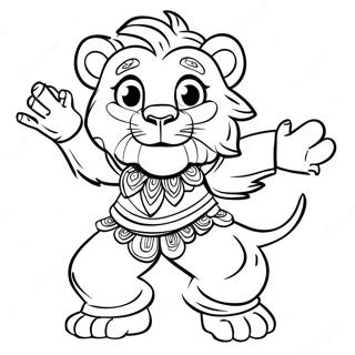 Alex The Lion Dancing Coloring Page 41790-34680