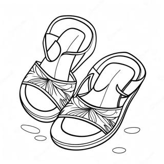 Colorful Beach Sandals Coloring Page 41800-34684