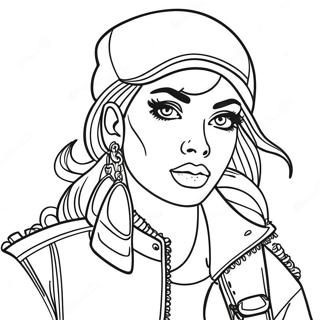 Swag Bad Girl Coloring Page 41809-34687