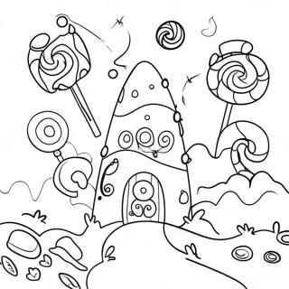 Whimsical Candyland Adventure Coloring Page 4181-3373