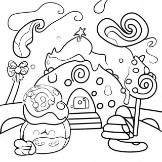 Whimsical Candyland Adventure Coloring Page 4181-3374