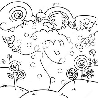 Whimsical Candyland Adventure Coloring Page 4181-3375