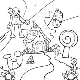 Whimsical Candyland Adventure Coloring Page 4181-3376