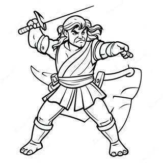 Leonardo Fighting With Swords Coloring Page 41840-34710