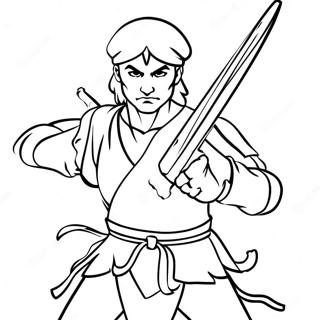 Leonardo Fighting With Swords Coloring Page 41840-34712