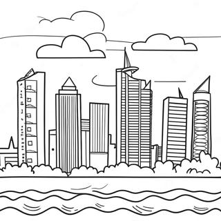 Colorful Miami Skyline Coloring Page 41900-34759